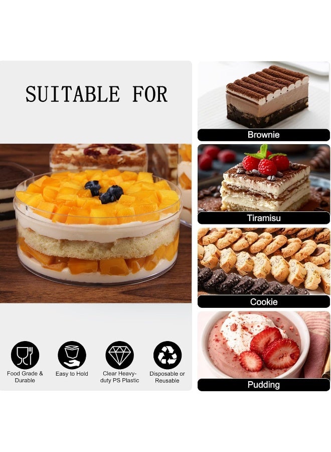 FUFU حاوية حلوى دائرية بلاستيكية قابلة للتصرف مع أغطية - Image 3