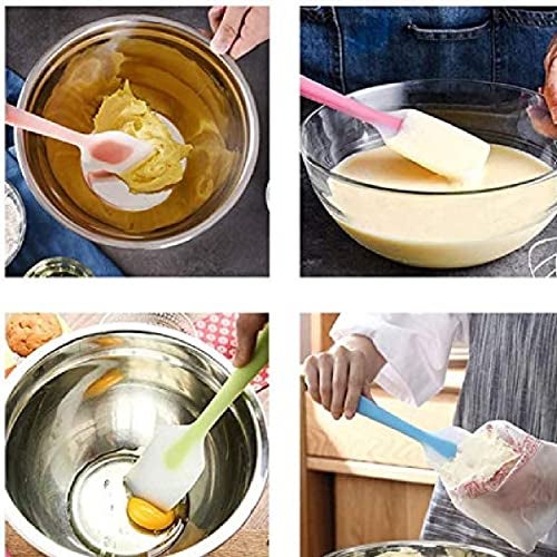 we3� Silicone Spatulas Heat Resistant Flexible Spatula 450F with FDA Grade Premium Kitchen Utensils with Good Grip Colour: Random (Pack of 4) - Image 3