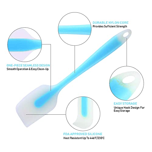 we3� Silicone Spatulas Heat Resistant Flexible Spatula 450F with FDA Grade Premium Kitchen Utensils with Good Grip Colour: Random (Pack of 4) - Image 2