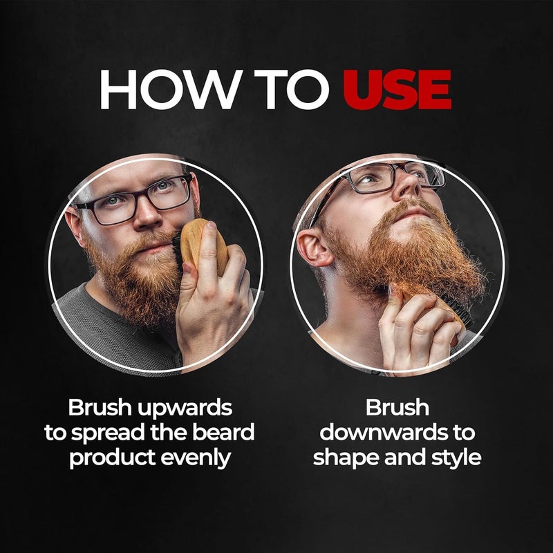 BEARDO Beardo Boar Bristle Beard BrushFine 100 Boar Bristles for Effortless Beard StylingDetangle and Tame frizzy unruly beardCompact Travel friendly Ergonomic designWooden frameFirm but Soft BristlesUse with Beard OilWaxBalmCream - Image 4