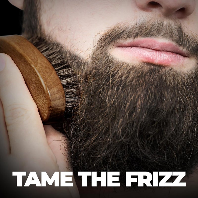 BEARDO Beardo Boar Bristle Beard BrushFine 100 Boar Bristles for Effortless Beard StylingDetangle and Tame frizzy unruly beardCompact Travel friendly Ergonomic designWooden frameFirm but Soft BristlesUse with Beard OilWaxBalmCream - Image 3