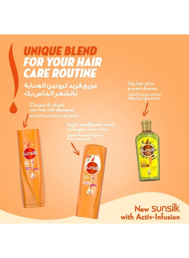 Sunsilk بلسم صن سلك، لإصلاح الشعر التالف على الفور، مع الكيراتين، زيت اللوز وفيتامين C، 350 مل - Image 5