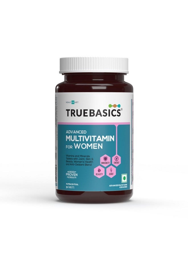 TrueBasics Advanced Multivitamin for Women (90 Tablets) | With Clinically Researched Ingredients | For Energy, Immunity and Joints, Maintains Hormonal Balance - Image 1