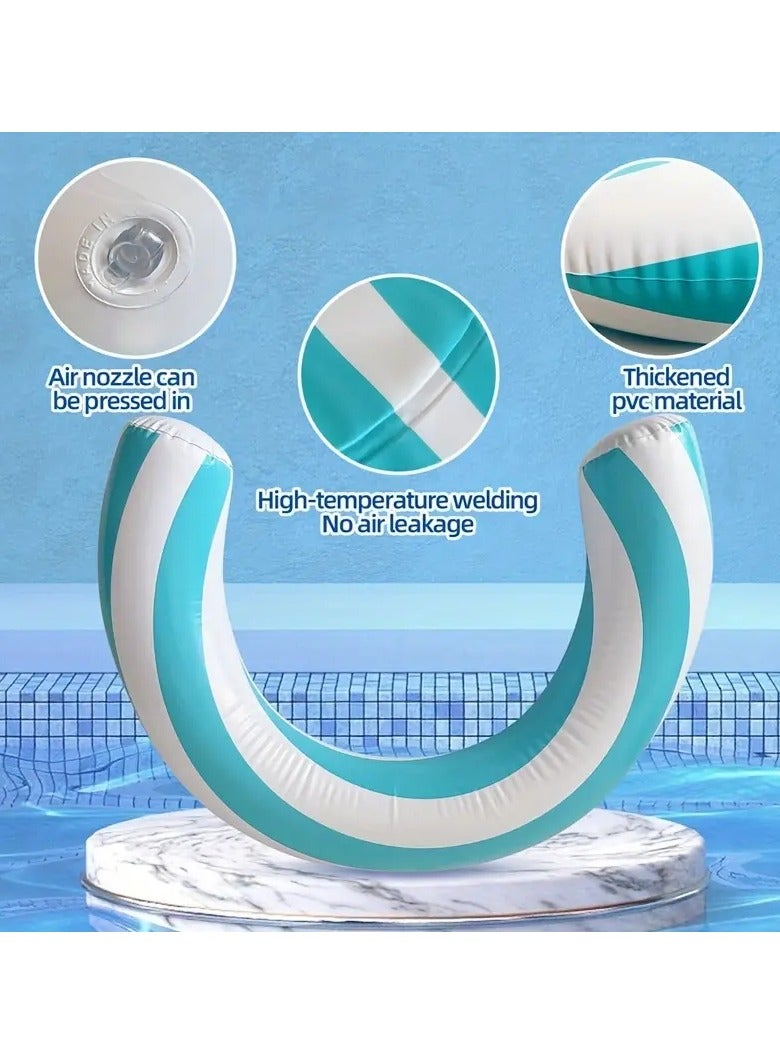Goolsky Inflatable Curved Swimming Pool Float, Creative Striped Floating Ring, Summer Beach Pool Supplies - Image 1