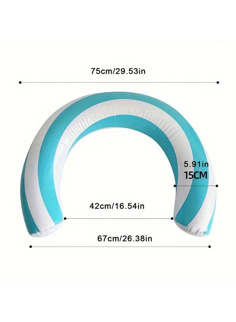 Goolsky Inflatable Curved Swimming Pool Float, Creative Striped Floating Ring, Summer Beach Pool Supplies - Image 2