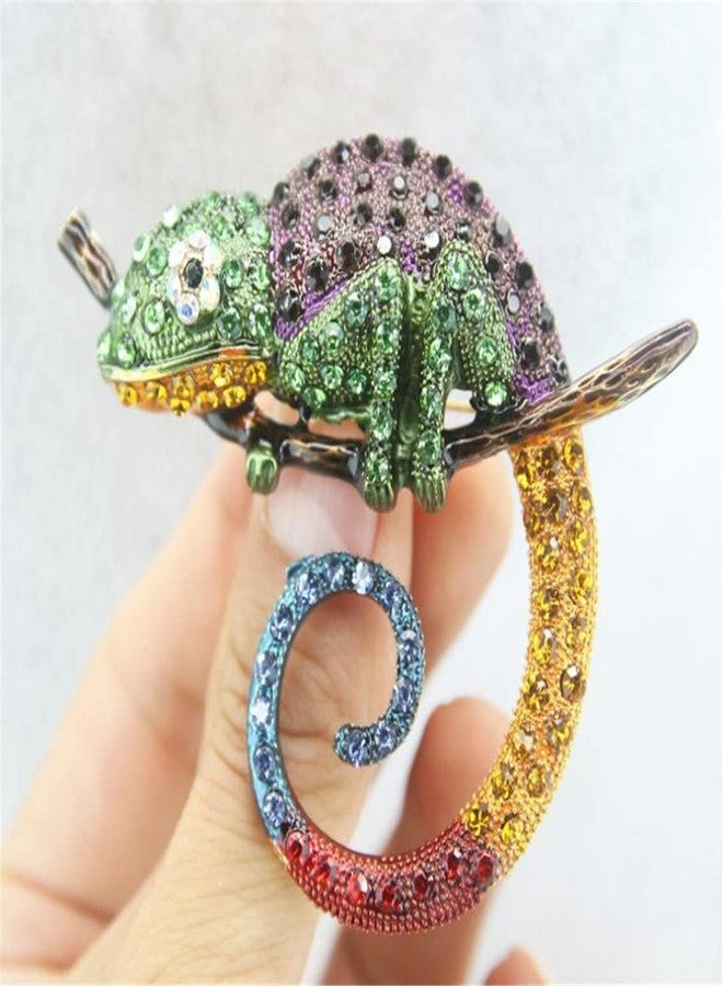 ulricar Big Multicolor Lizard Brooch Pins Fashion Animal Brooch Jewelry Gift Chameleon Pins - Image 5