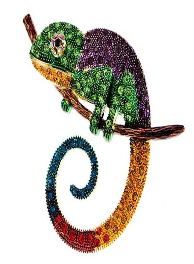ulricar Big Multicolor Lizard Brooch Pins Fashion Animal Brooch Jewelry Gift Chameleon Pins - Image 1