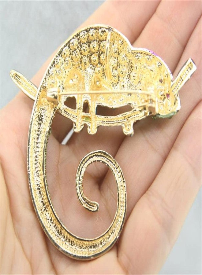 ulricar Big Multicolor Lizard Brooch Pins Fashion Animal Brooch Jewelry Gift Chameleon Pins - Image 4