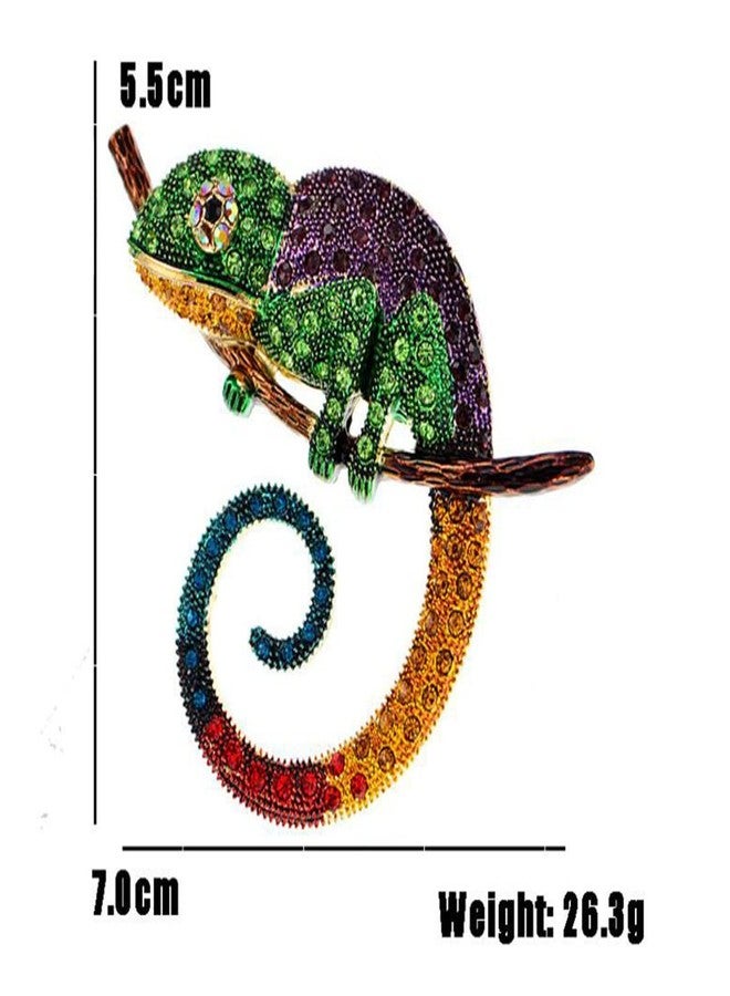 ulricar Big Multicolor Lizard Brooch Pins Fashion Animal Brooch Jewelry Gift Chameleon Pins - Image 2