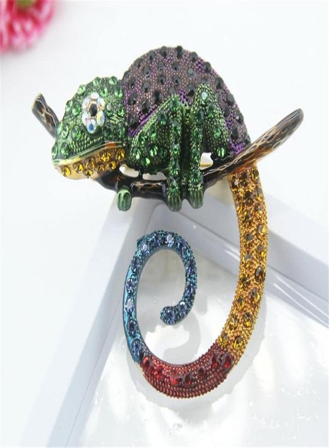 ulricar Big Multicolor Lizard Brooch Pins Fashion Animal Brooch Jewelry Gift Chameleon Pins - Image 3