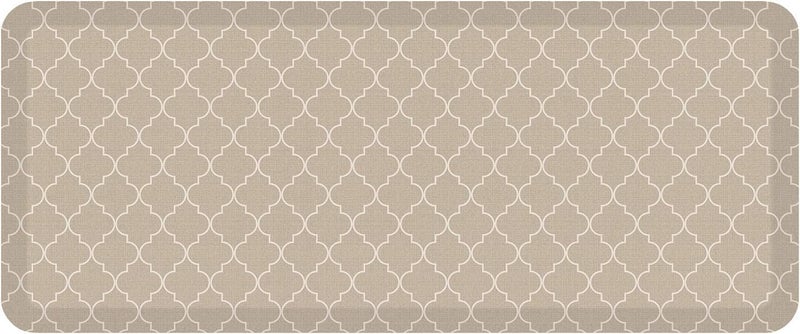 GelPro AntiFatigue Designer Comfort Kitchen Floor Mat 20x48 Trellis Khaki Stain Resistant Surface with 34 Thick ErgoFoam Core for Health and Wellness