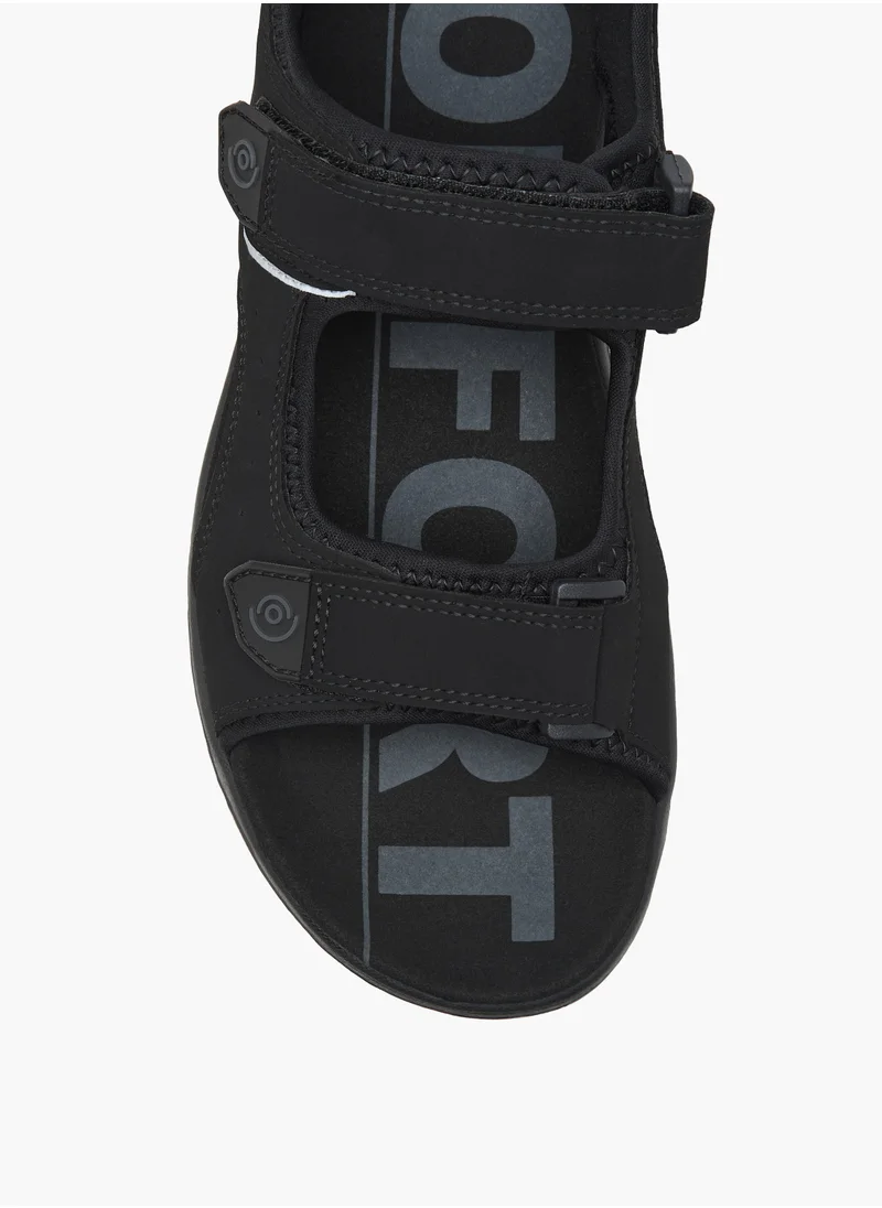 Le Confort Men Printed Floaters with Hook and Loop Closure