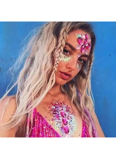 Mysense Purple Body Glitter Gel, Mardi Gras Face Glitter Makeup, Music Festival Rave Accessories, Chunky Mermaid Sequins for Eye Hair Decorations, Sparkling Paint for Women, 30g  - Image 3