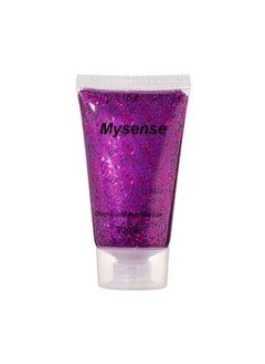 Mysense Purple Body Glitter Gel, Mardi Gras Face Glitter Makeup, Music Festival Rave Accessories, Chunky Mermaid Sequins for Eye Hair Decorations, Sparkling Paint for Women, 30g  - Image 1