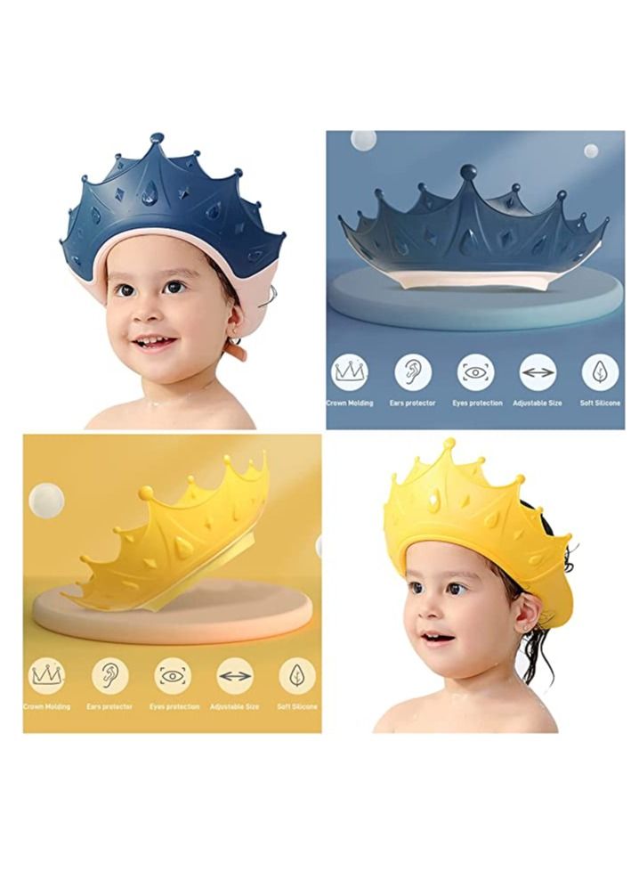 NIBEMINENT 2 Pack  Adjustable Silicone Shampoo Bath Cap,Soft Protection Safety Protect Eye Ear, for Infants Toddlers Kids Children - Image 2