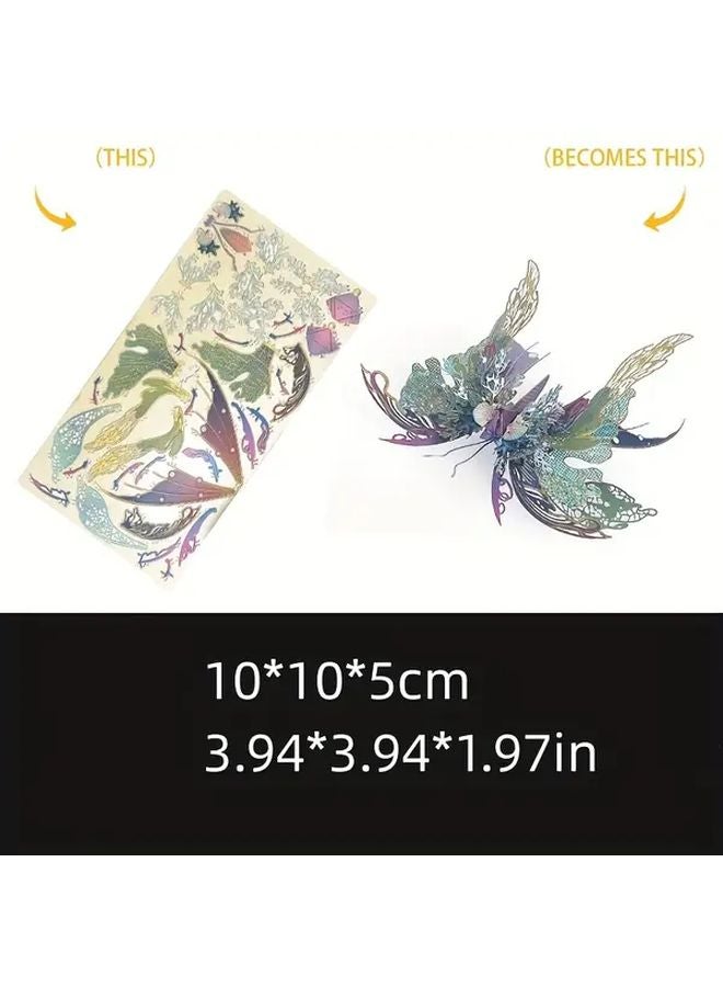 Butterfly 6 DIY Metal Puzzle Toy 3D Creative Insect Model Craft Home Decoration Gift - Image 4
