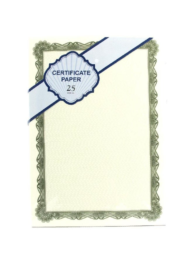 ROCO Certificate Paper A4 Parchment Cream/Green - Image 1