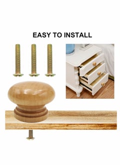 Y&D Round Wood Cabinet Knobs, Mushroom Shape Wooden Pulls, Knobs for Drawer Dresser Cupboard Wardrobe  - Image 2