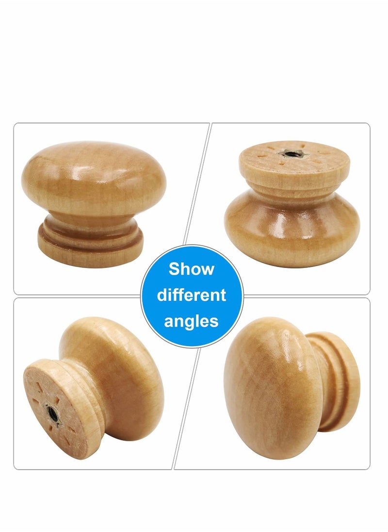 Y&D Round Wood Cabinet Knobs, Mushroom Shape Wooden Pulls, Knobs for Drawer Dresser Cupboard Wardrobe  - Image 4