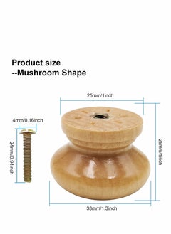 Y&D Round Wood Cabinet Knobs, Mushroom Shape Wooden Pulls, Knobs for Drawer Dresser Cupboard Wardrobe  - Image 5