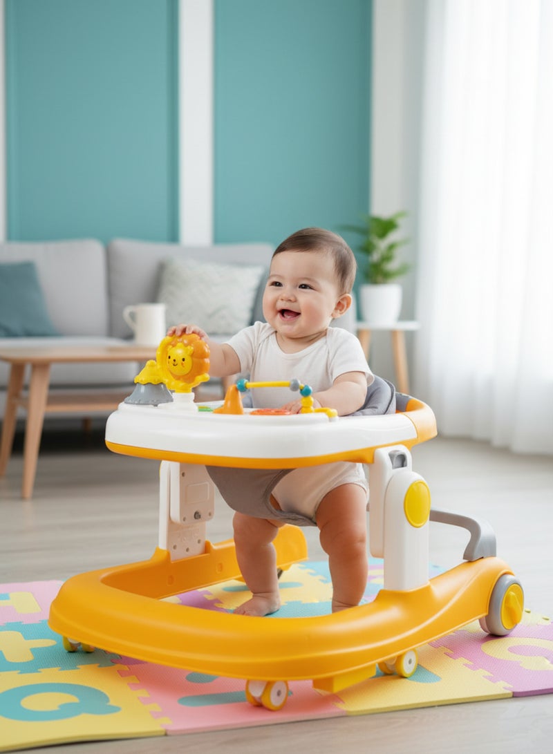 رالي مشاية أطفال قابلة للطي والعجلات 360° مع ألعاب وموسيقى – ارتفاع قابل للتعديل، مضادة للانقلاب، مناسبة للداخل والخارج - Image 1