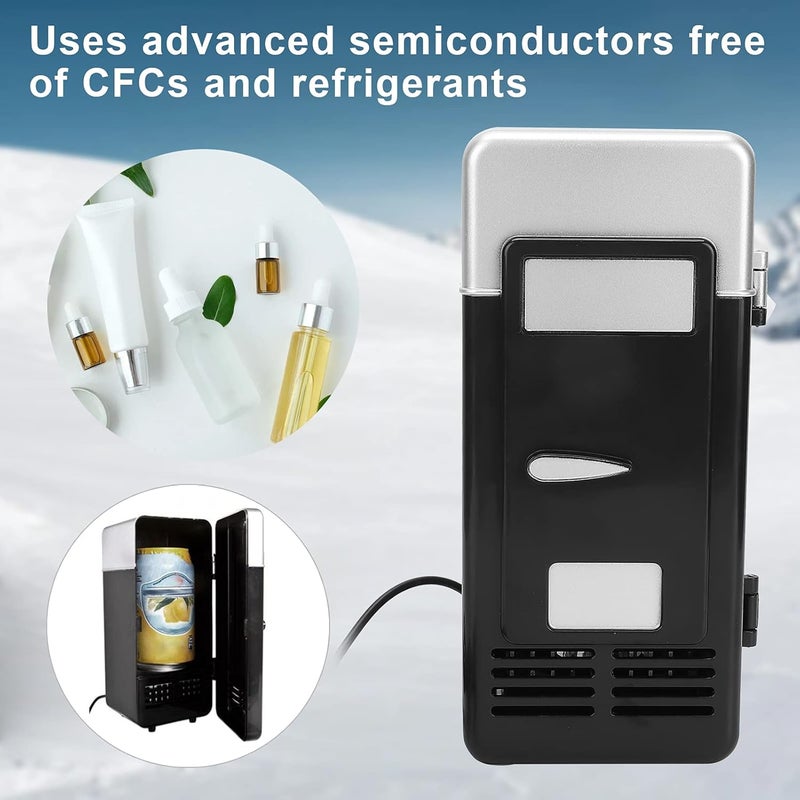 تشكيغلو ثلاجة صغيرة، ثلاجة سيارة محمولة، مزودة بمنفذ USB، لحفظ الطعام ومنتجات العناية بالبشرة، ثلاجة صغيرة مدمجة لحفظ المشروبات الغازية والقهوة في السيارة، مناسبة للمكاتب وغرف النوم الجامعية - Image 3