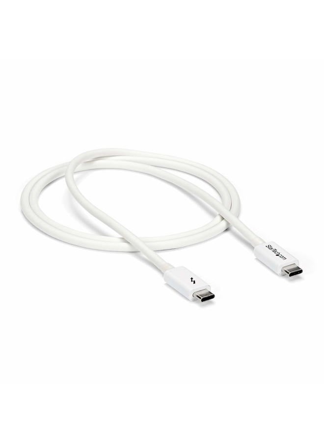 StarTech .com 3.3ft (1m) Passive Thunderbolt 3 Cable, 20Gbps, 100W PD, 4K Video, Thunderbolt Cable, Compatible with USB4/DP Alt Mode, Thunderbolt 4, USB 3.2/Type-C (TBLT3MM1MW) - Image 2