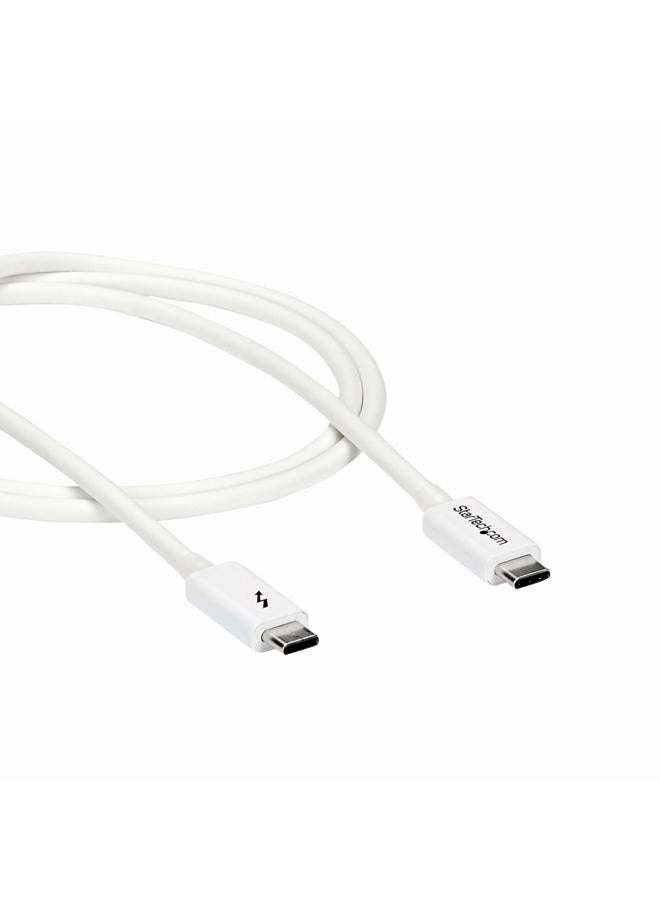 StarTech .com 3.3ft (1m) Passive Thunderbolt 3 Cable, 20Gbps, 100W PD, 4K Video, Thunderbolt Cable, Compatible with USB4/DP Alt Mode, Thunderbolt 4, USB 3.2/Type-C (TBLT3MM1MW) - Image 3