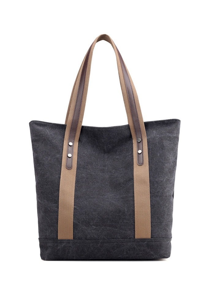 Goodern Womens Canvas Shoulder Bags Retro Casual Handbags Work Bag Tote Purses Canvas Travel Tote Bag Extra Large Carryall Shoulder Bag for Women Work Tote Purses Large Top Handle Everyday Bag  - Image 1