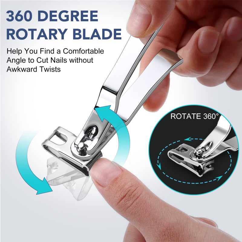 DRMODE Toenail Clippers for Seniors Thick Toenails - Wide Jaw Opening Large Toe Nail Clippers for Thick Ingrown Nails, Professional Sharp Heavy Duty Nail Clipper Cutter for Mens Seniors with Leather Case - Image 4