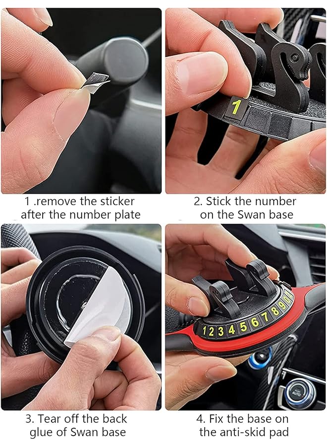 SYOSI Non-Slip Phone Pad For Car Non-Slip 3-In-1 Car Phone Pad Cute Animal Dolls Car Phone Pad Holder With Universal Cell Phone Holder Number Plate Stickers Anti-Slip Mat For Car - Image 5