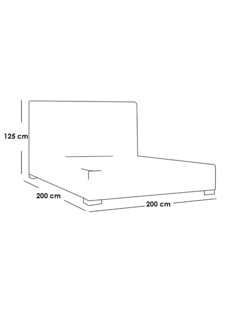 بيتك - سرير مقاس سوبر كينج والخشب السويدي 200x200x125 سم - بيج - Image 1