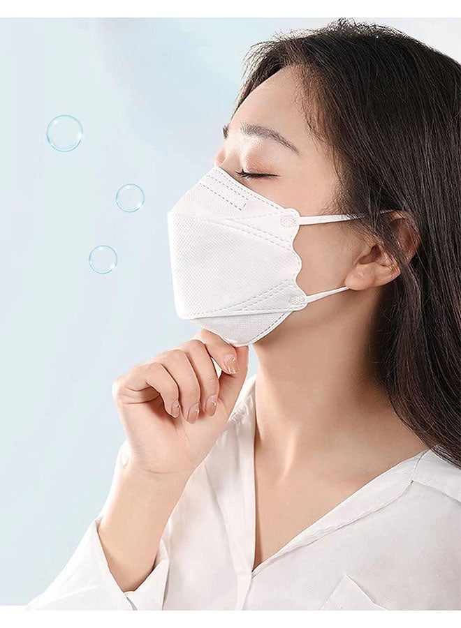 20PCS KF94 White Face Masks for Adults, 4-Ply Protective Masks, 3D Design with Soft Ear Loops, Comfortable & Breathable Daily Use Mask - Image 3
