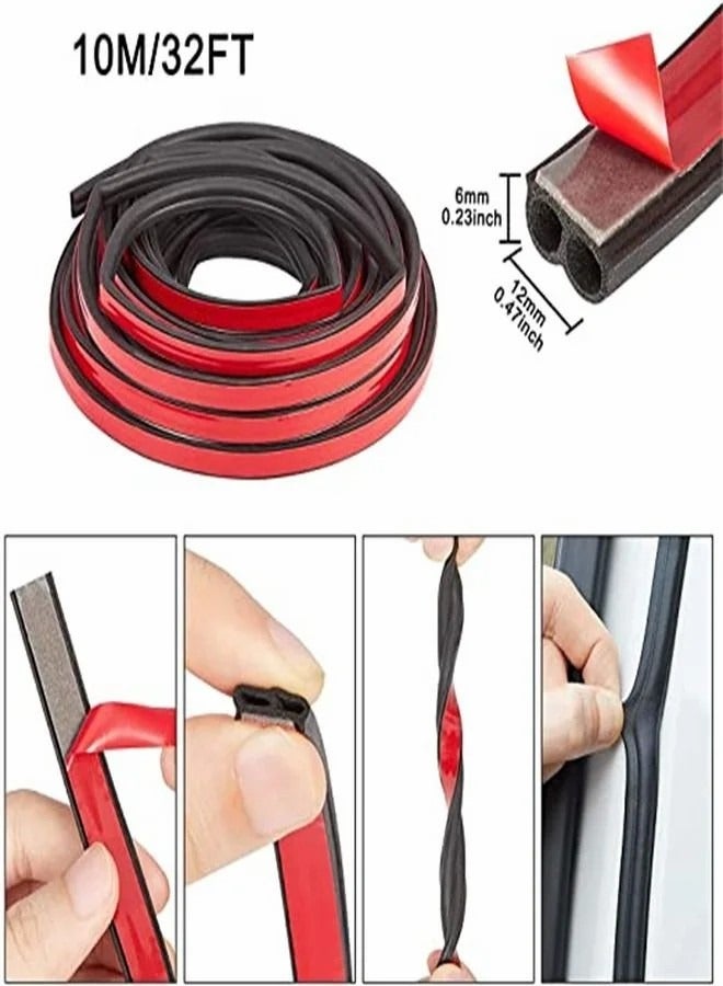Generic 5-M Universal Car Door Rubber Seal Strip B Shape Self Adhesive Automotive Weather Stripping for Car Window Soundproofing Door Engine Cover Noise Insulation  - Image 2