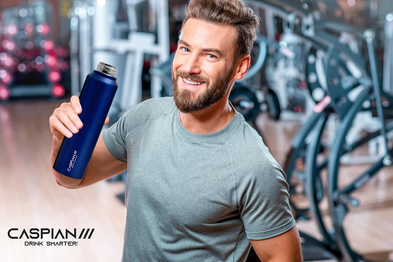 CASPIAN /// HIke ISI Certified Stainless Steel Water Bottle 1 ltr. (Black & Blue, 1 Litre, Set of 2) | Leak Proof Sipper for Fridge Home Office Travel School Kids Boys Girls Adults Sports Gym|BPA Free - Image 5