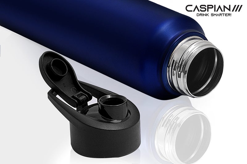CASPIAN /// HIke ISI Certified Stainless Steel Water Bottle 1 ltr. (Black & Blue, 1 Litre, Set of 2) | Leak Proof Sipper for Fridge Home Office Travel School Kids Boys Girls Adults Sports Gym|BPA Free - Image 4