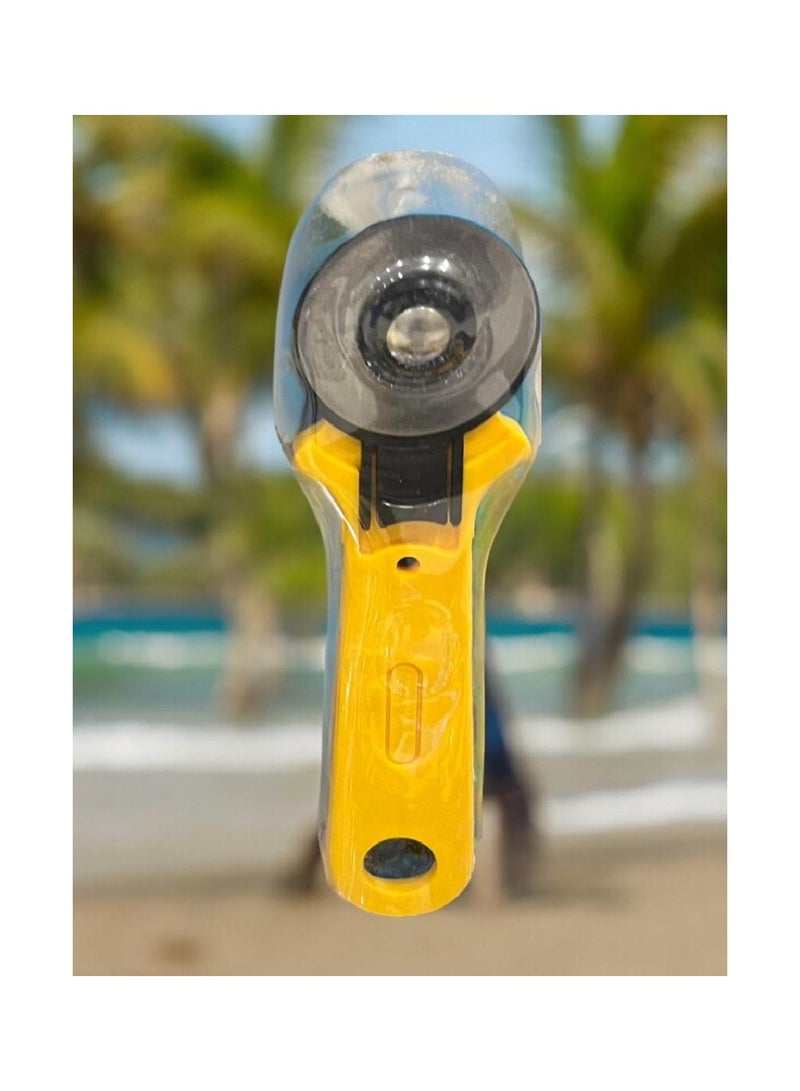 Yellow circular knife for cutting fabric 