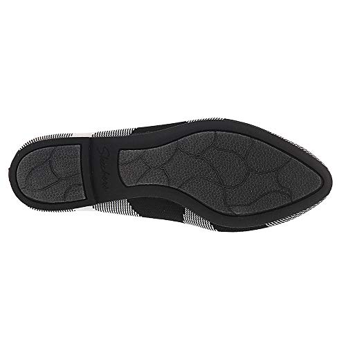 Skechers Modern Comfort Women's Women's Cleo-Sherlock-Engineered Knit Loafer Skimmer Ballet Flat, Black/White, 7.5 M US - Image 4