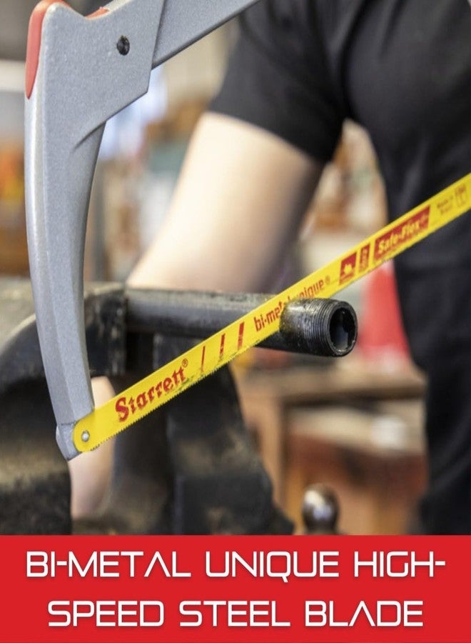 ستارريت إطار منشار ستاريت عالي الشد مع شفرة منشار فولاذية ثنائية المعدن عالية السرعة فريدة من نوعها ومرنة - شد ٢٨٠٠٠ رطل لكل بوصة مربعة، عمق الحلق ٤-٣/٨ بوصة، طول الشفرة ١٢ بوصة - K145 - Image 5