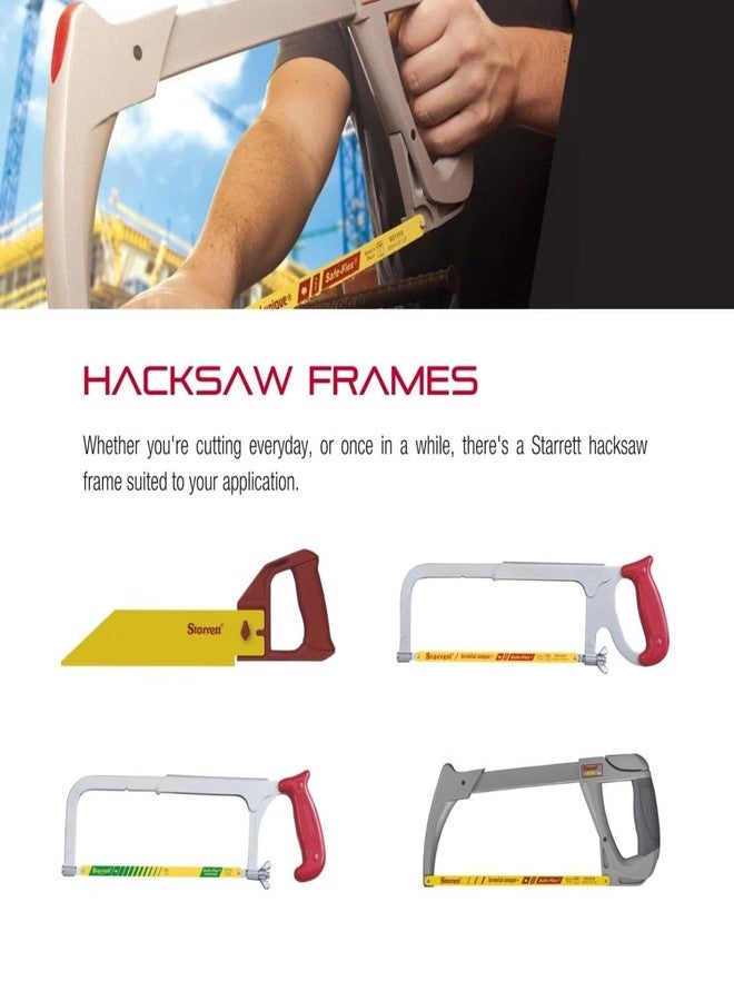 ستارريت إطار منشار ستاريت عالي الشد مع شفرة منشار فولاذية ثنائية المعدن عالية السرعة فريدة من نوعها ومرنة - شد ٢٨٠٠٠ رطل لكل بوصة مربعة، عمق الحلق ٤-٣/٨ بوصة، طول الشفرة ١٢ بوصة - K145 - Image 3