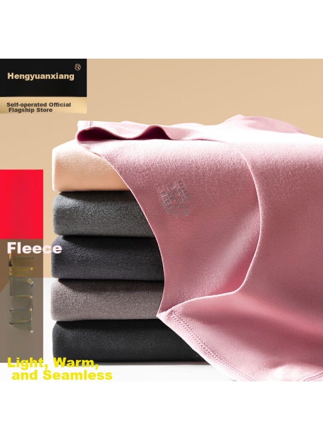 Hengyuanxiang Hengyuanxiang [best- 50,000 Sets] Women's Thermal Underwear Set, Thick Brushed Seamless Cuttable Warm Base Layer For Men And Women, Light Pink  - Image 2