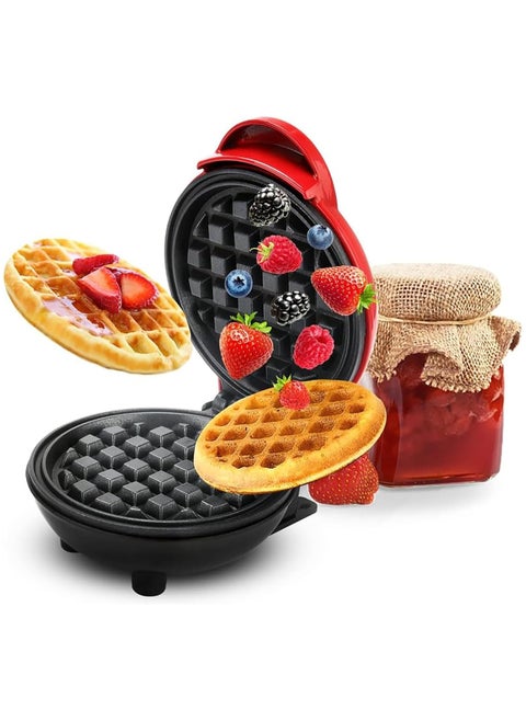Waffle Maker 350W with Non-Stick Coating, Classic Waffle Maker, Electric Cake Maker for Pancakes, Cookies, Shuffles, Snacks, Belgian Waffles - Black