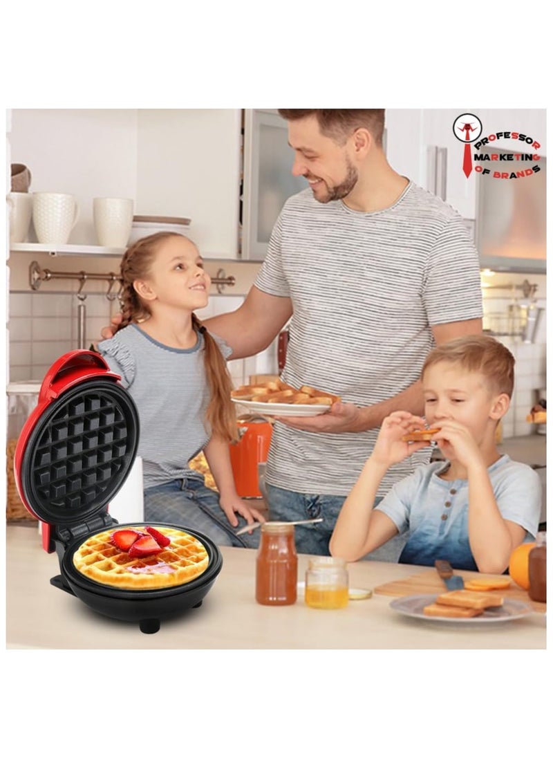 Professor - Waffle Maker 350W with Non-Stick Coating, Classic Waffle Maker, Electric Cake Maker for Pancakes, Cookies, Shuffles, Snacks, Belgian Waffles - Black - Image 1