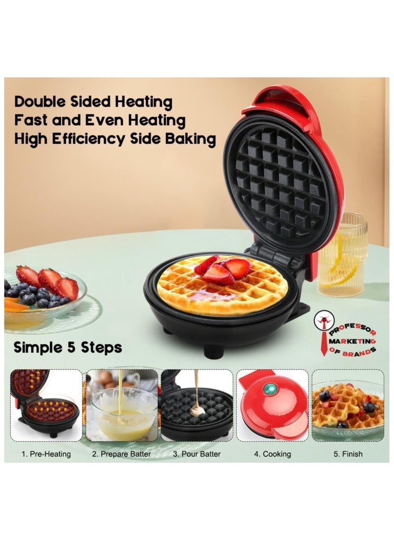 Professor - Waffle Maker 350W with Non-Stick Coating, Classic Waffle Maker, Electric Cake Maker for Pancakes, Cookies, Shuffles, Snacks, Belgian Waffles - Black - Image 1