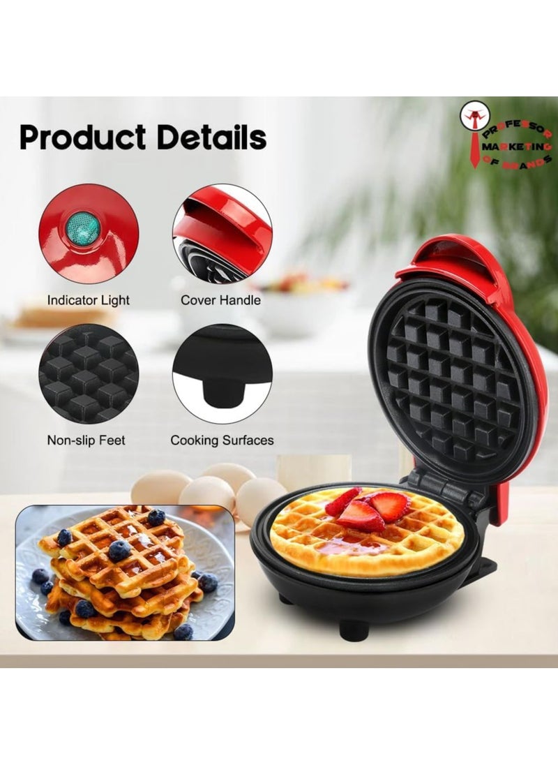 Professor - Waffle Maker 350W with Non-Stick Coating, Classic Waffle Maker, Electric Cake Maker for Pancakes, Cookies, Shuffles, Snacks, Belgian Waffles - Black - Image 1