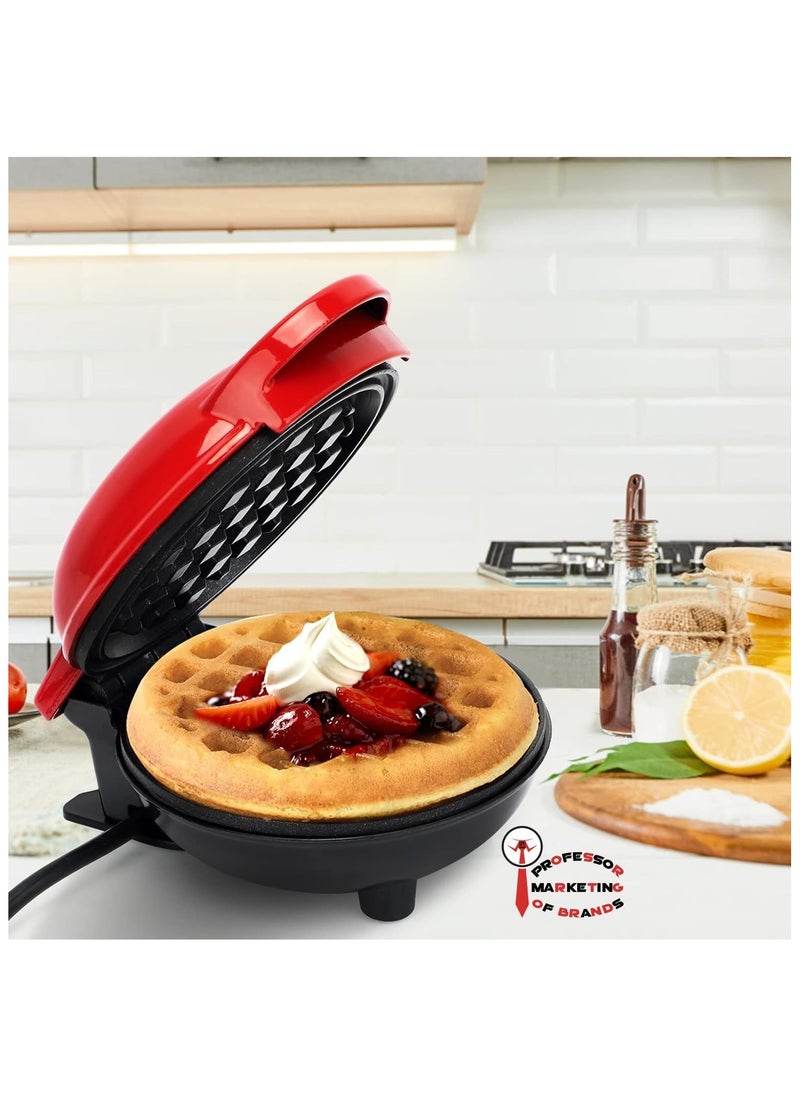 Professor - Waffle Maker 350W with Non-Stick Coating, Classic Waffle Maker, Electric Cake Maker for Pancakes, Cookies, Shuffles, Snacks, Belgian Waffles - Black - Image 1