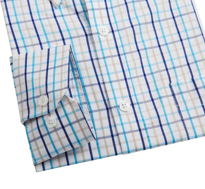Double Pump Mens Button Down Shirts Cotton Long Sleeve Shirts Regular Fit (SL04A,L) - Image 3