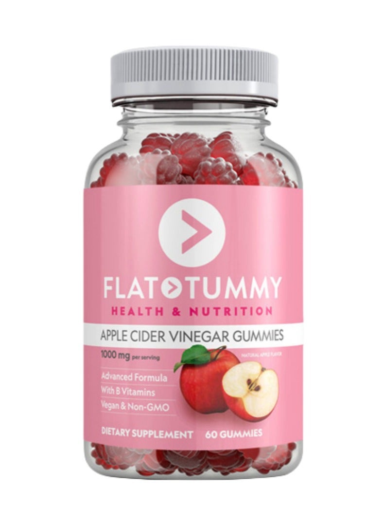Wins Town Flat Tummy Apple Cider Vinegar Gummies, 60 Count – Boost Energy, Detox & Support Gut Health – Vegan, Non-GMO – ACV Gummies with Mother - Made with Apples, Beetroot, Vitamin B9, Vitamin B12, Superfoods - Image 1