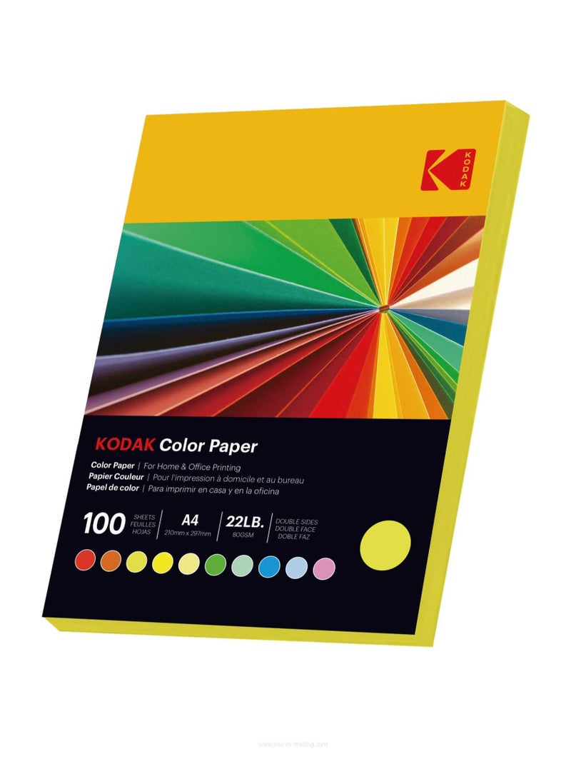 Kodak Color Paper Double Sides A4 (210x297mm) 100 Sheets 80 GSM ORANGE - Image 2
