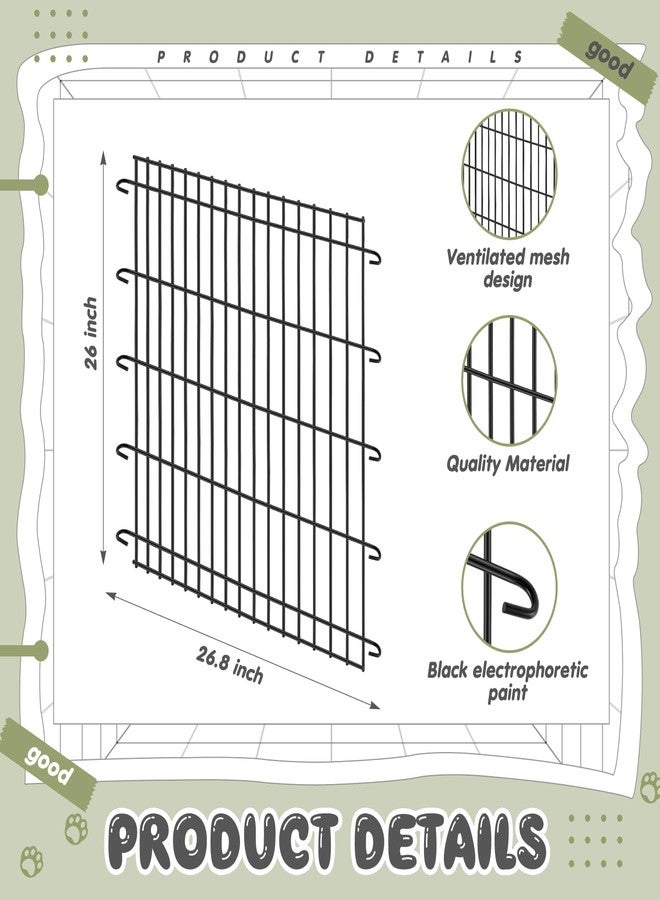 Tandefio 2 Pack Dog Crate Divider Panel for 42 Inch Crates - Adjustable Metal Pet Kennel Divider for Large, Medium & Small Dogs | Easy Installation & Secure Design (26 x 26.8 Inches) - Image 2